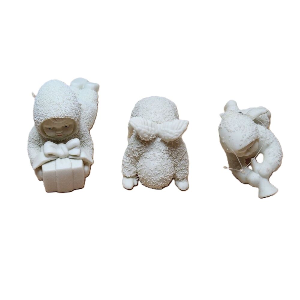 Lot of 3 Snowbabies Figurines White Porcelain Christmas Ornaments Decor